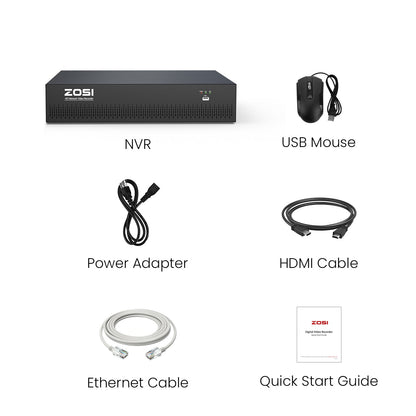 4K 64 Channel Network Video Recorder, Work with PoE Security Camera(No hard drive included)