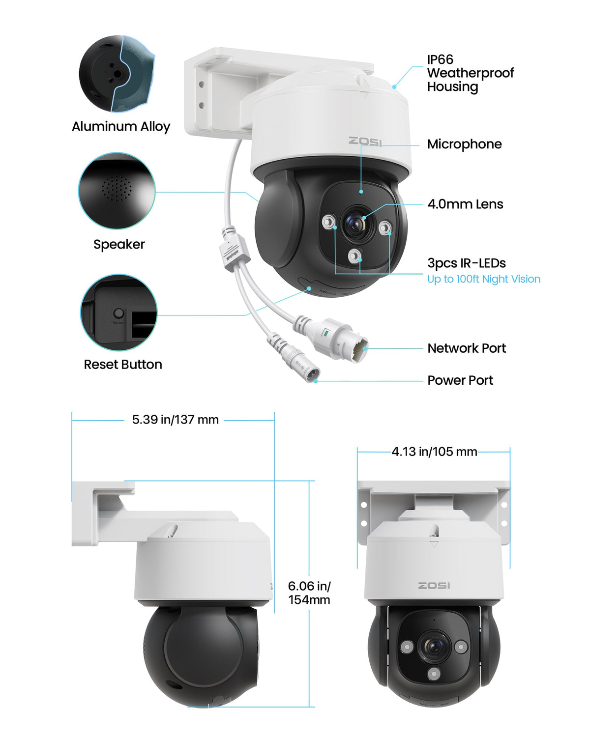 C290 64 Channel PT 4K PoE Security Camera System for Business + Include 16TB HDD