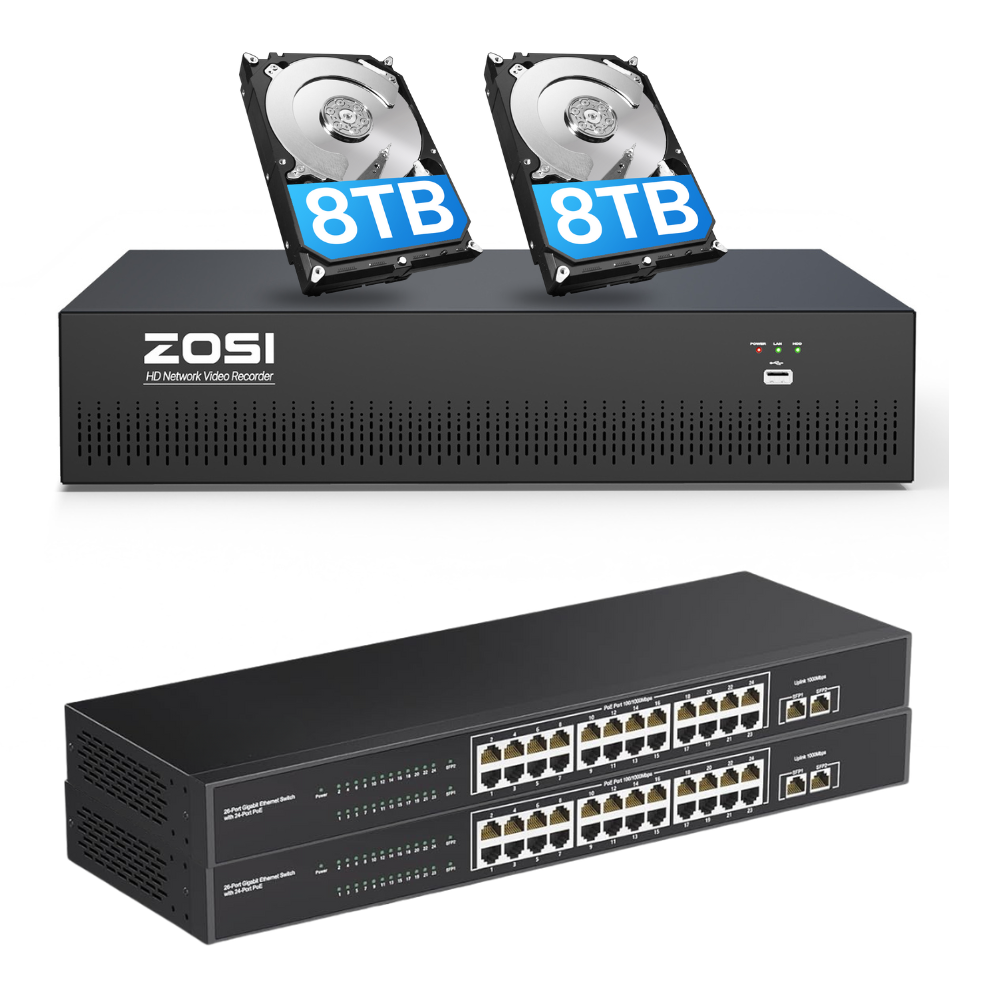4K 64 Channel Network Video Recorder, Work with PoE Security Camera(No hard drive included)