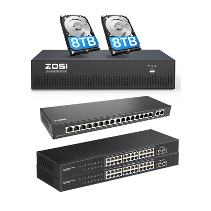 4K 64 Channel Network Video Recorder, Work with PoE Security Camera(No hard drive included)