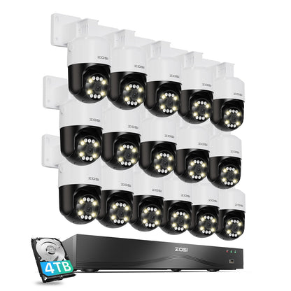C296B 4K 16 Channel Pan-Tilt PoE Security System(32CH Expandable) + Up To 16TB HDD Zosi