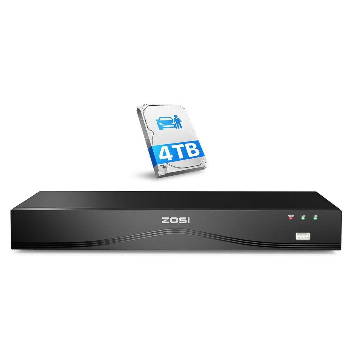 4K 16 Channel Network Video Recorder PoE NVR + Up to 16TB Hard Drive Zosi