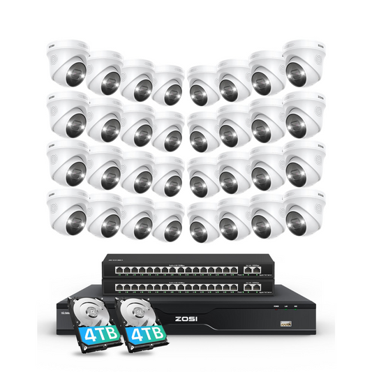 C225 32 Channel 4K PoE Security Camera System for Business + Up To 16TB HDD