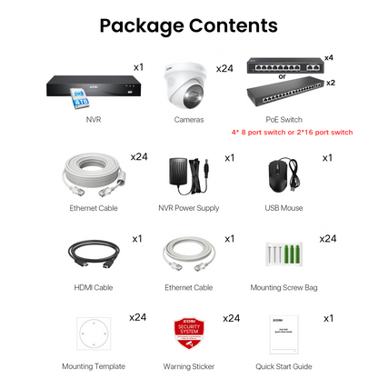 C225 32 Channel 4K PoE Security Camera System for Business + Up To 16TB HDD