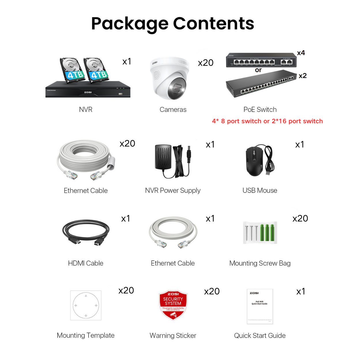 C225 32 Channel 4K PoE Security Camera System for Business + Up To 16TB HDD