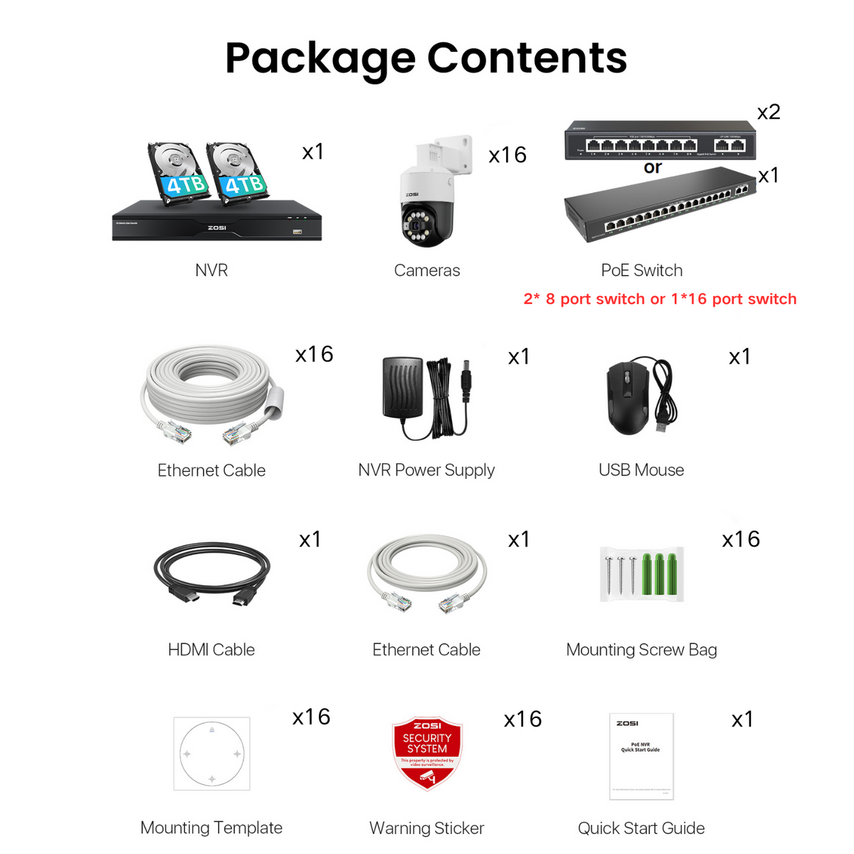 C296B 32 Channel 4K PTZ PoE Security Camera System for Business + Up To 16TB HDD