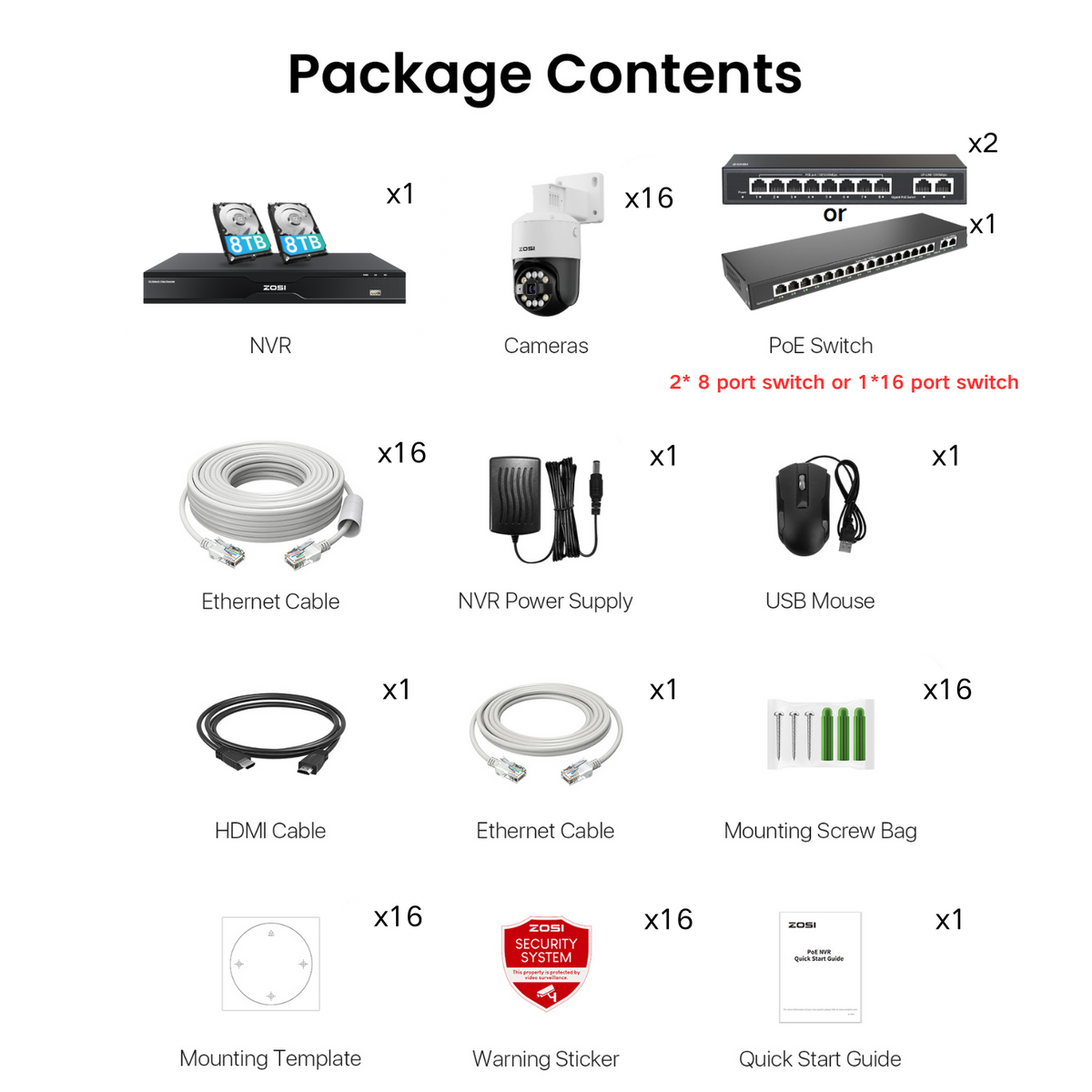 C296B 32 Channel 4K PTZ PoE Security Camera System for Business + Up To 16TB HDD