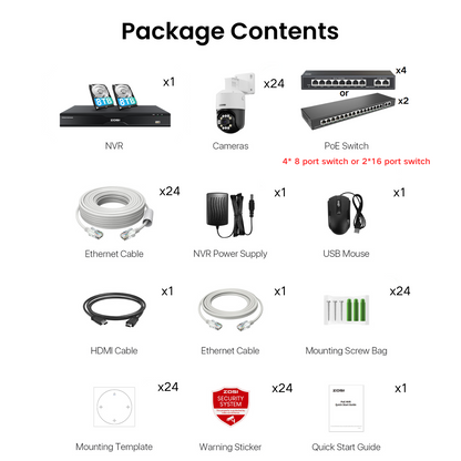 C296B 32 Channel 4K PTZ PoE Security Camera System for Business + Up To 16TB HDD