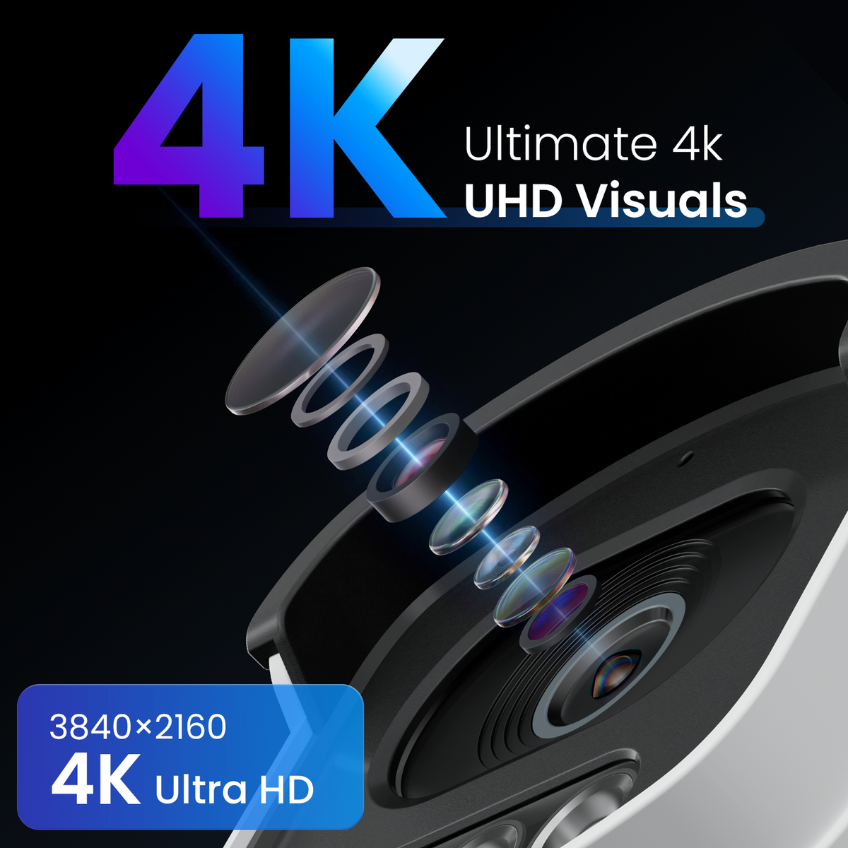 C186A - 4K (8MP) PoE IP Security Camera with True Color Night