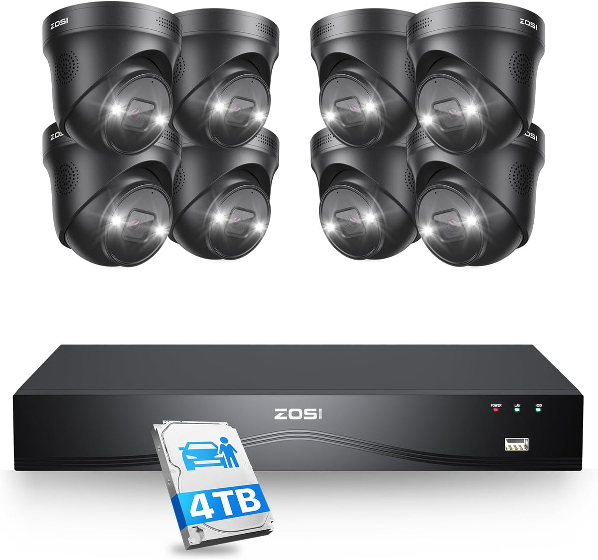 C225 4K 16CH Security System(32-Camera Capable) + 4TB HDD + Optional Dual Hard Drive Zosi