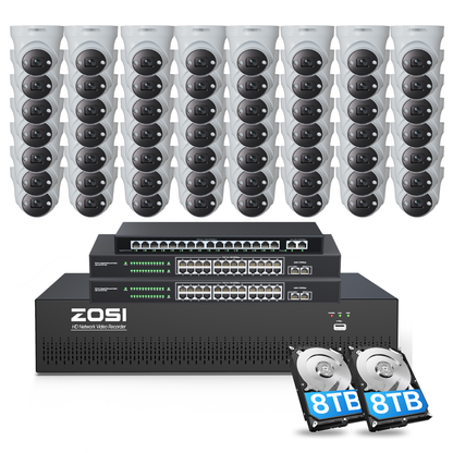 C225 64 Channel 4K PoE Security Camera System for Business + Include 16TB HDD