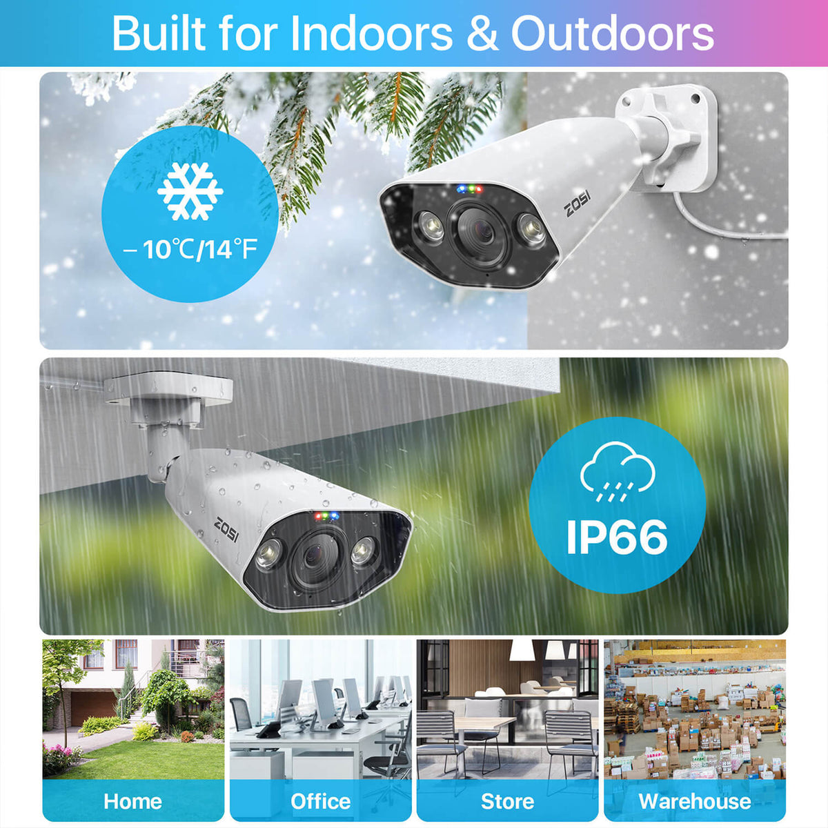 C182 4K 8 Channel Security System + Up to 8 Cameras + 2TB Hard Drive Zosi