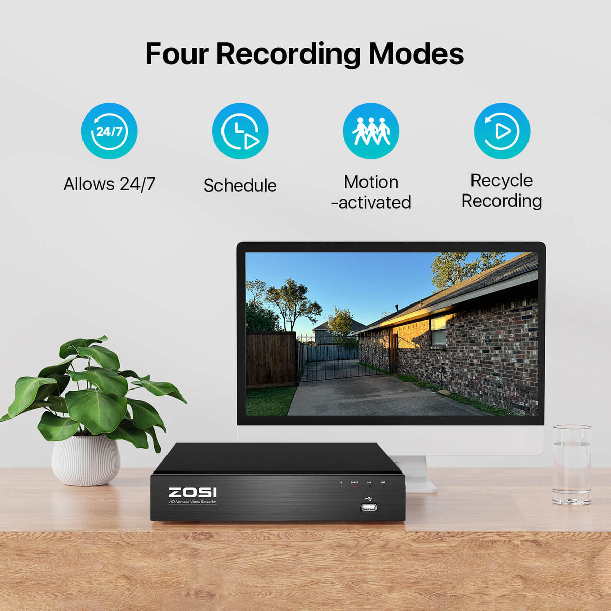 C186A 4K 32-Camera Capable PoE Security System with True Color Night + 4TB Hard Drive